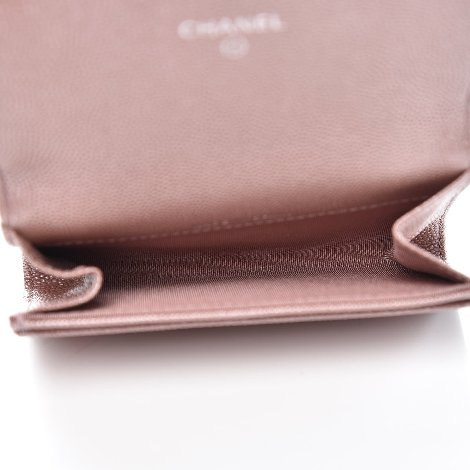 Chanel Metallic Caviar Chevron Quilted Vintage Mademoiselle Card Holder Pink 5 of 9