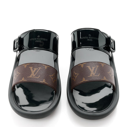 Louis Vuitton Monogram Sunbath Flat Mule Sandals 40 Black 2 of 9