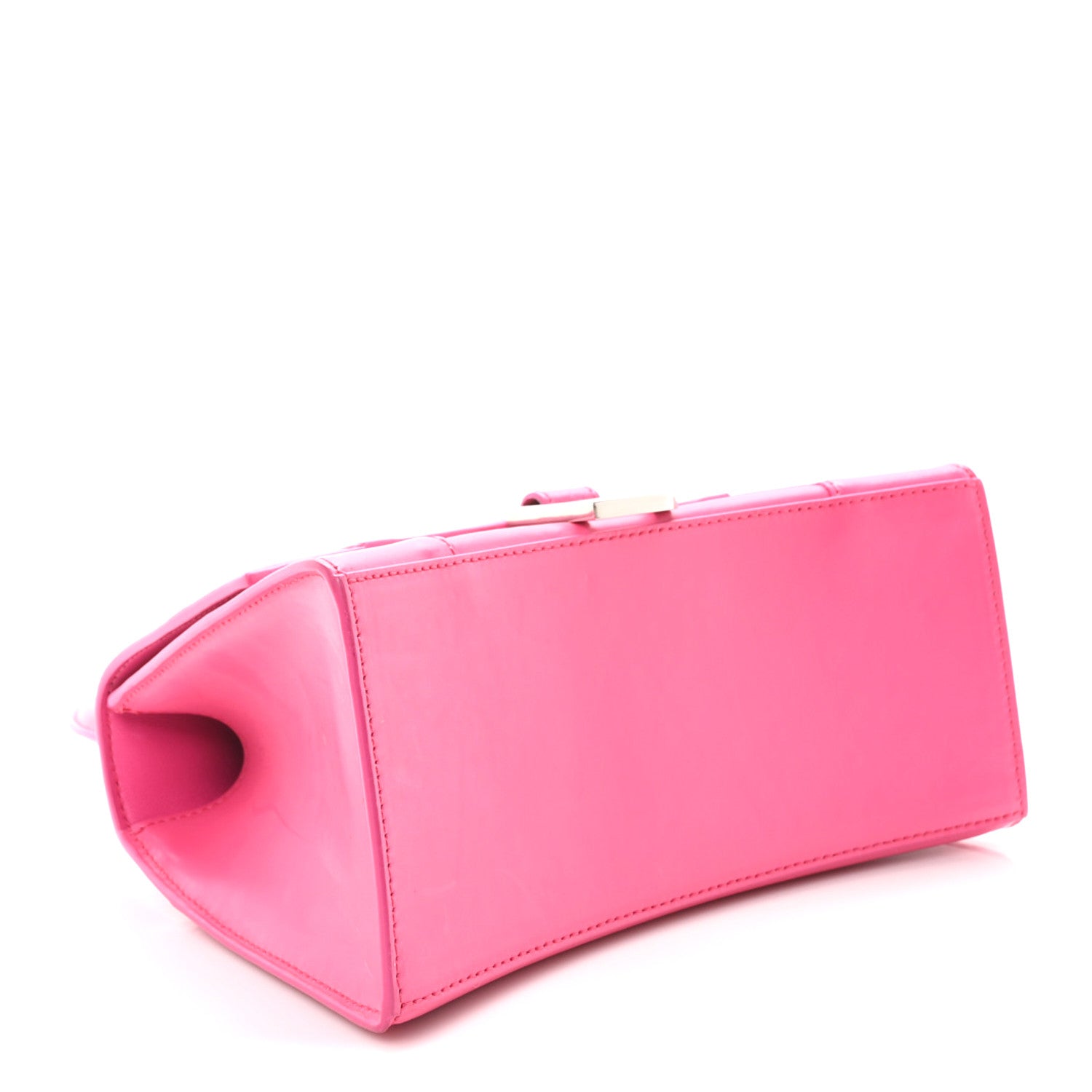 Balenciaga Shiny Box Calfskin Small Hourglass Top Handle Bag Acid Fuchsia 4 of 11