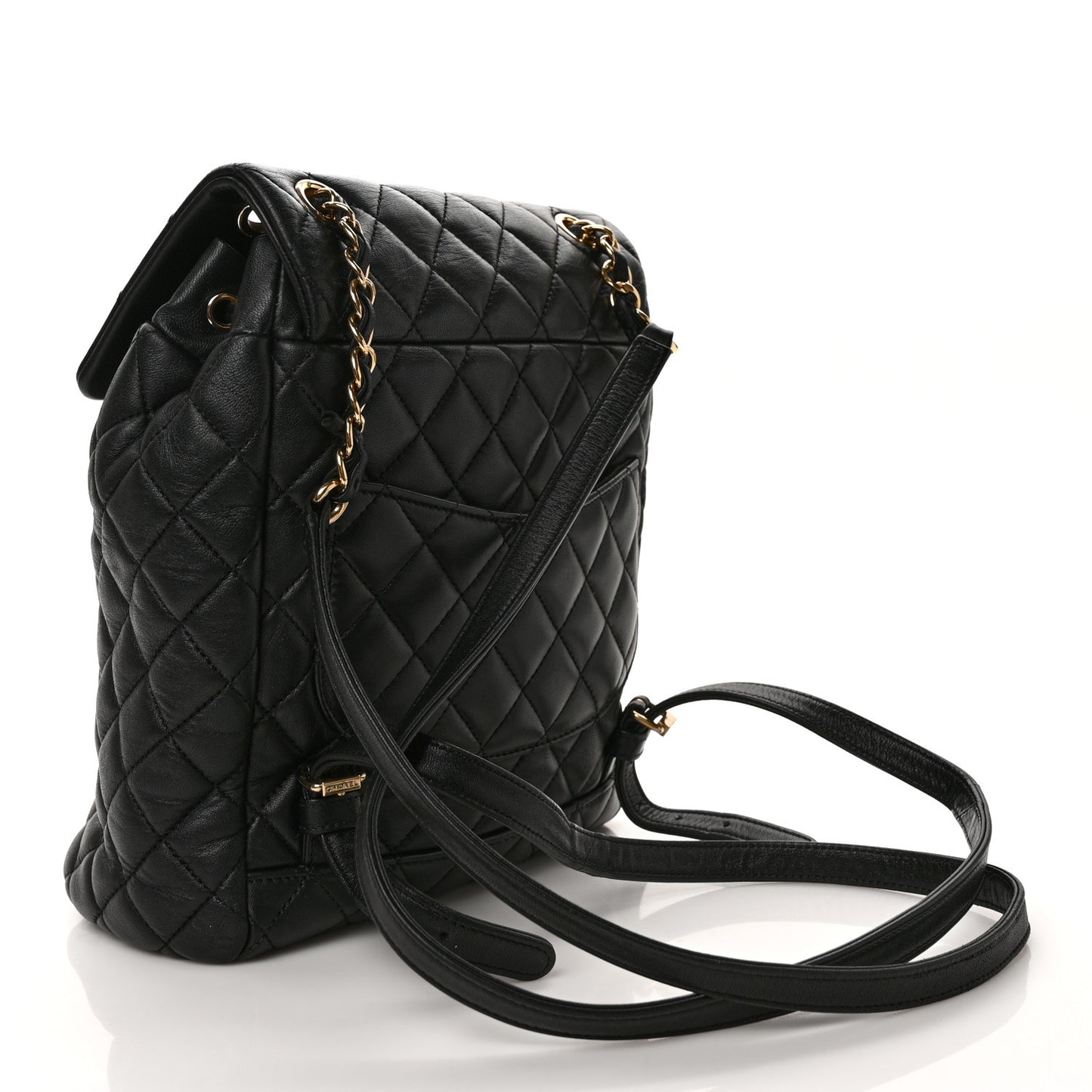 Lambskin Quilted Small Urban Spirit Backpack Black