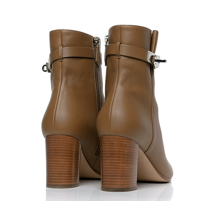 Hermes Calfskin Saint Germain Ankle Boots 40 Brun Fume 3 of 4