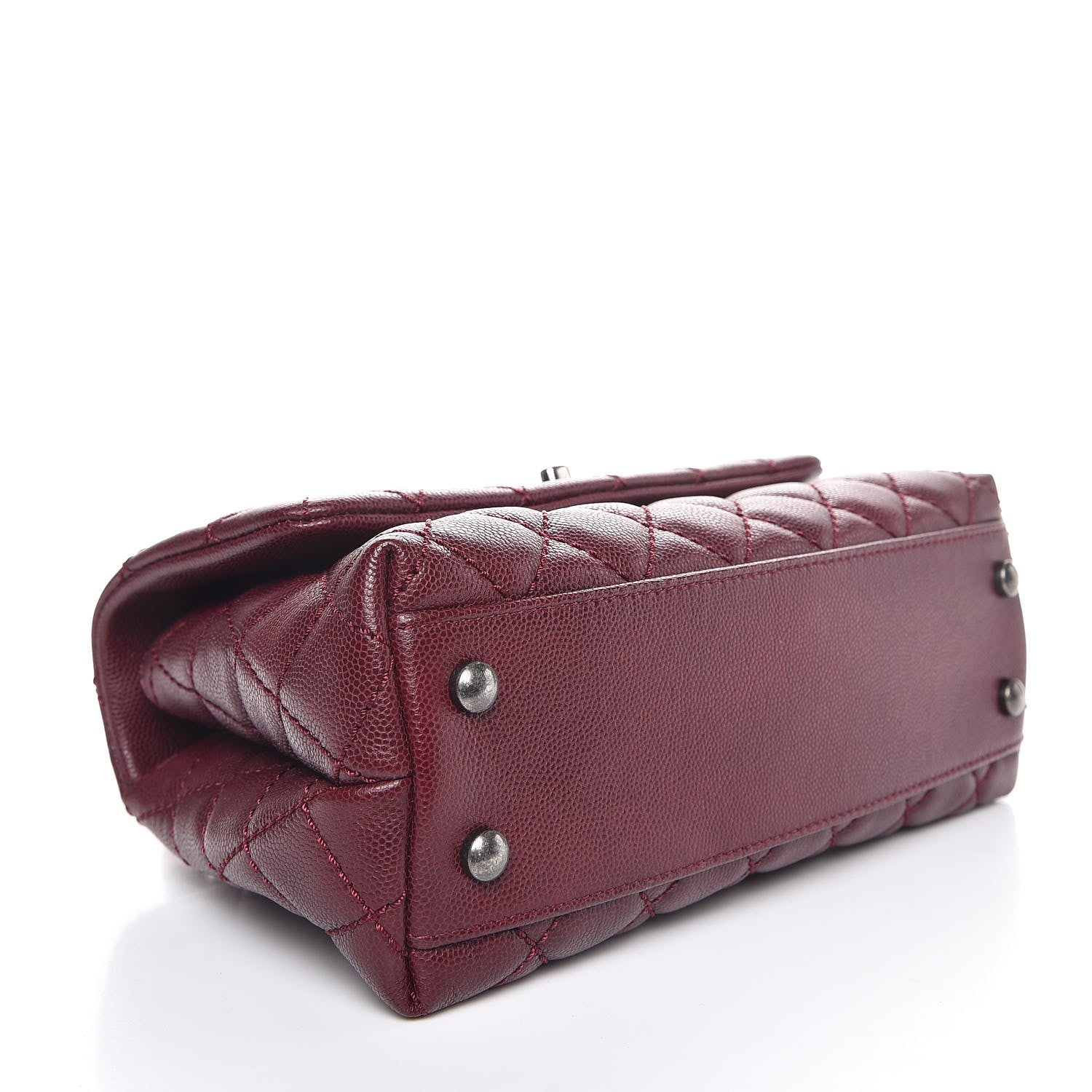 Chanel Caviar Quilted Mini Coco Handle Flap Burgundy 5 of 8