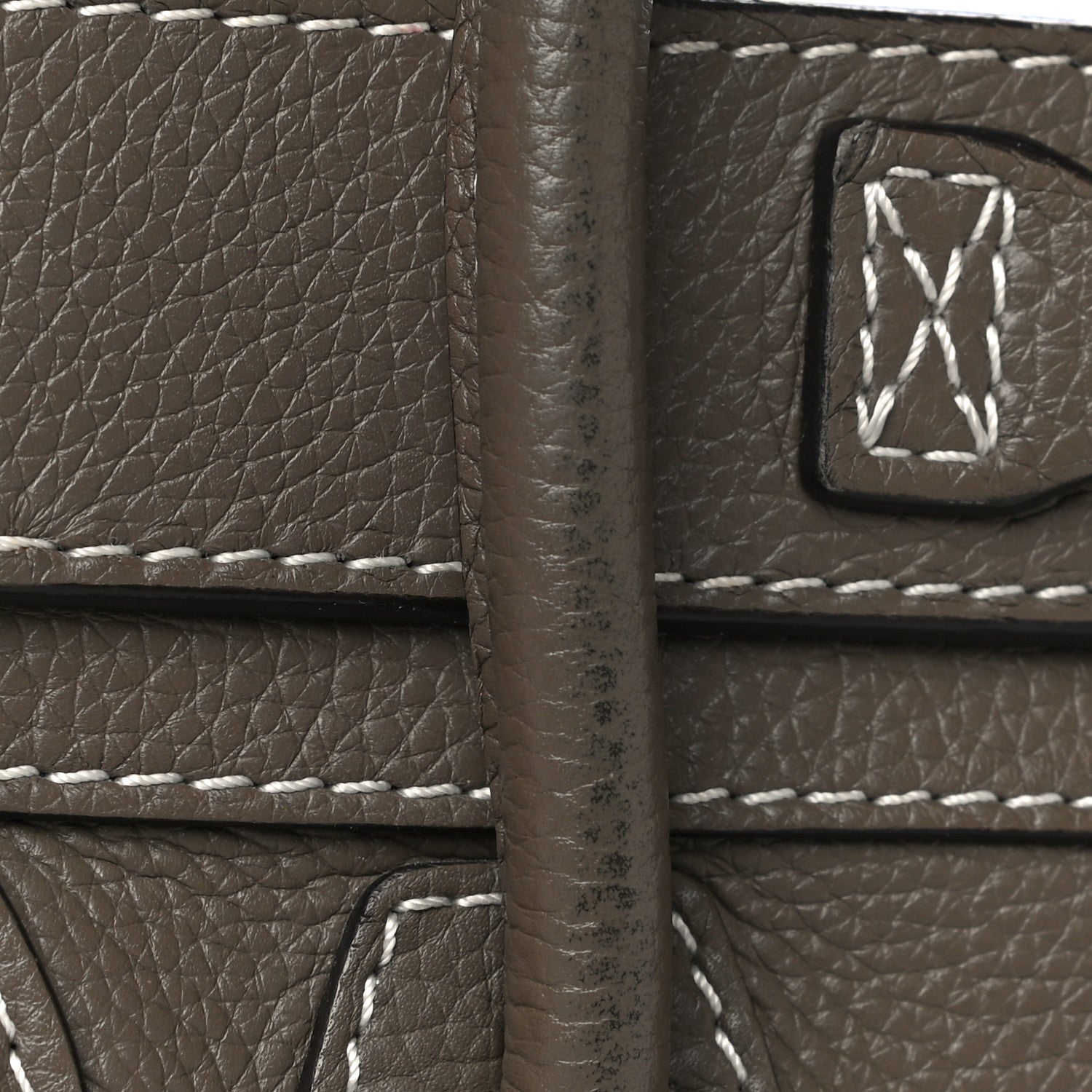 Celine Drummed Calfskin Nano Luggage Souris 14 of 15