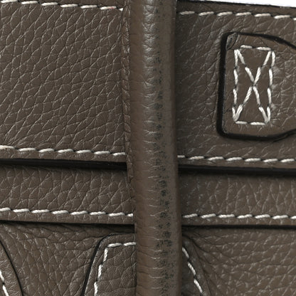 Celine Drummed Calfskin Nano Luggage Souris 14 of 15