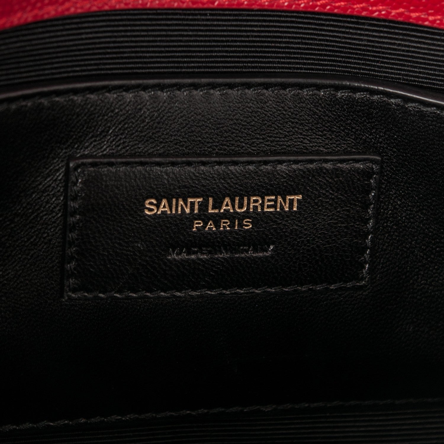 Saint Laurent Grain De Poudre Medium Monogram Kate Satchel Red 7 of 7
