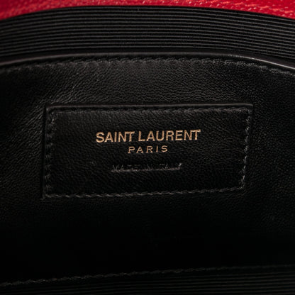 Saint Laurent Grain De Poudre Medium Monogram Kate Satchel Red 7 of 7