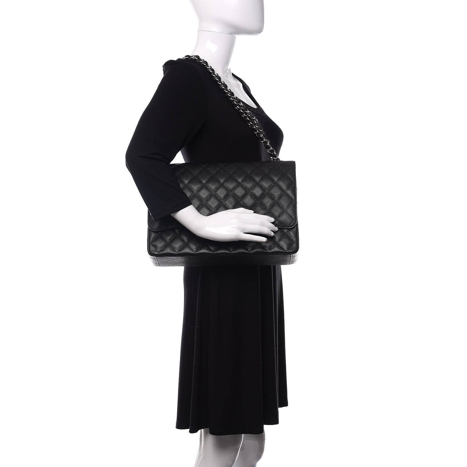 Chanel Caviar Quilted Maxi Double Flap Black 2 of 12