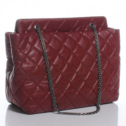 Chanel Aged Calfskin Reissue Tote Dark Red 3 of 8