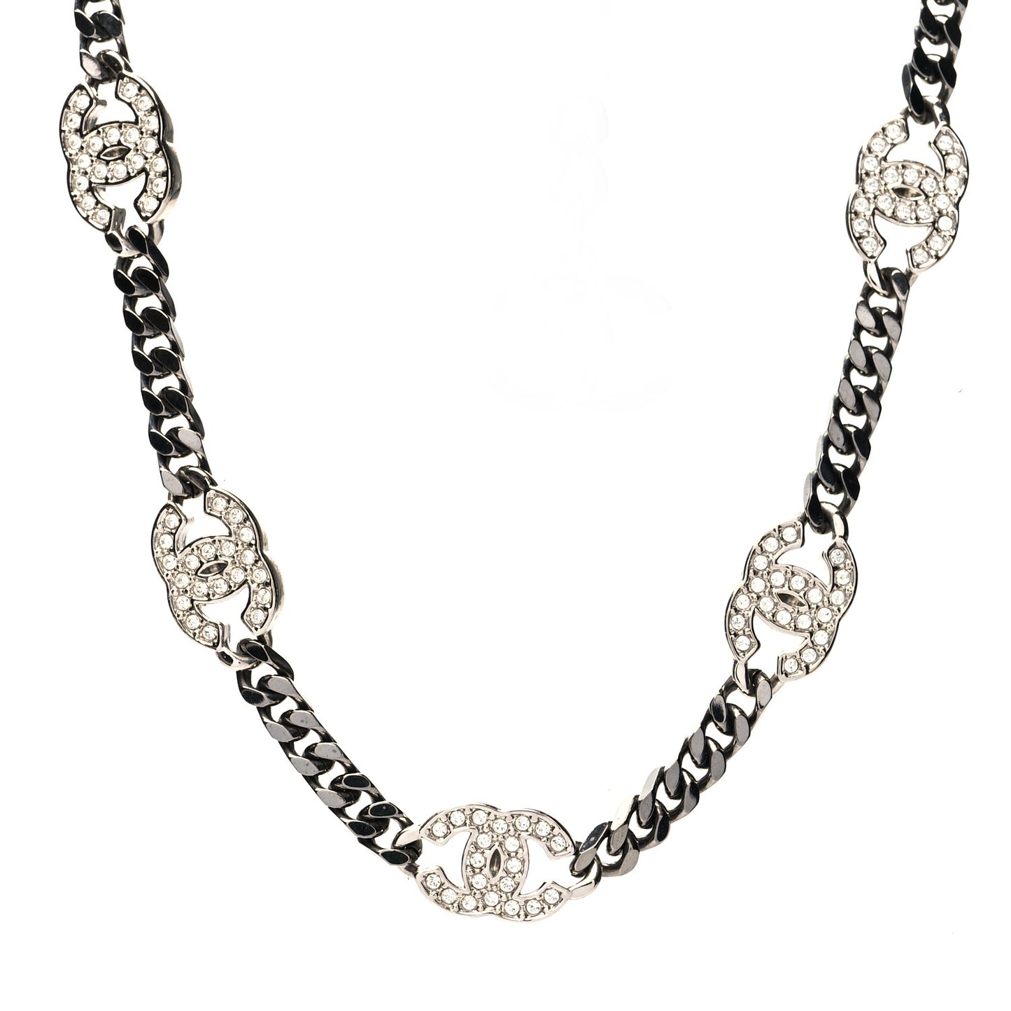 Ruthenium Crystal Chain CC Choker Silver