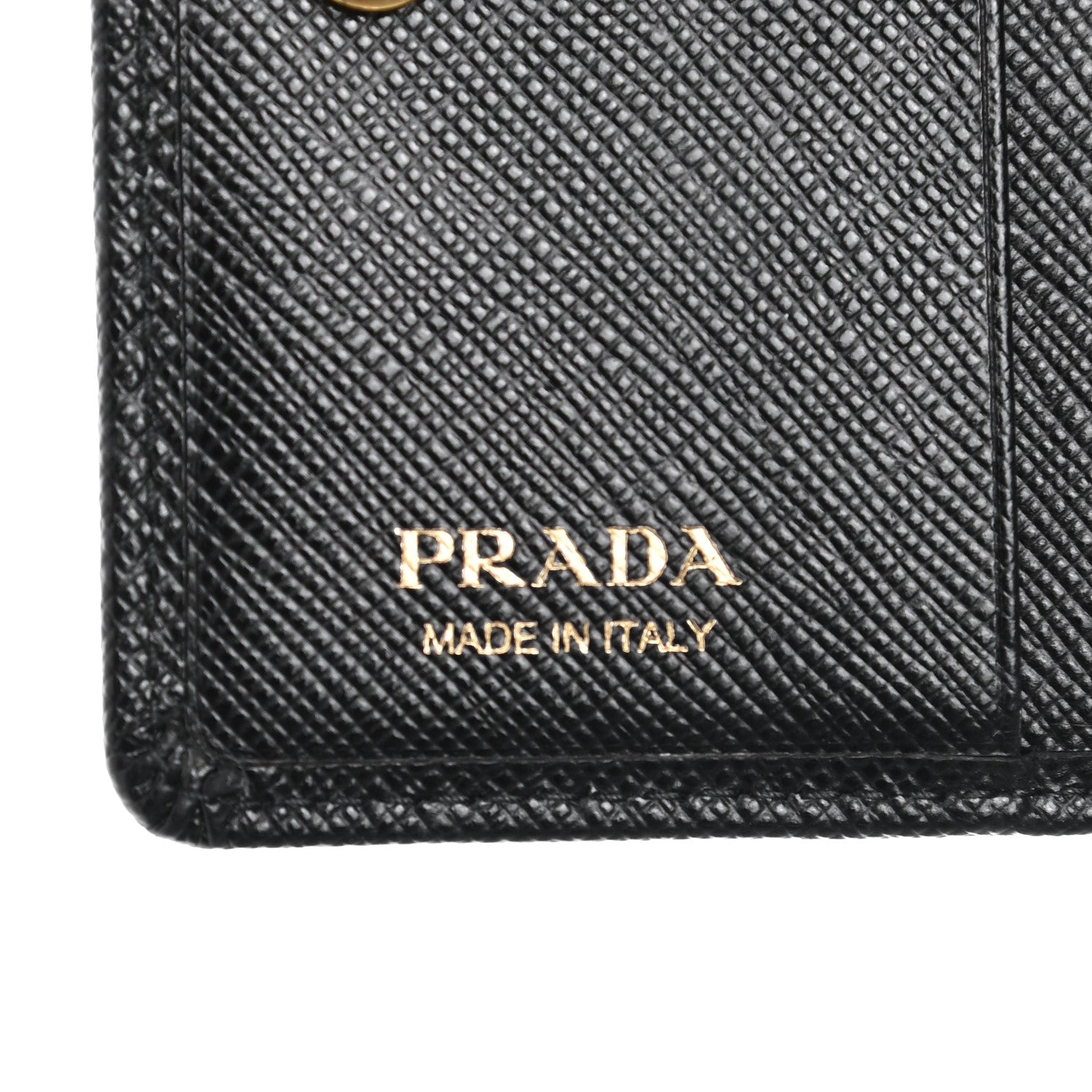 Prada Saffiano Metal Flap Card Holder Black 7 of 8