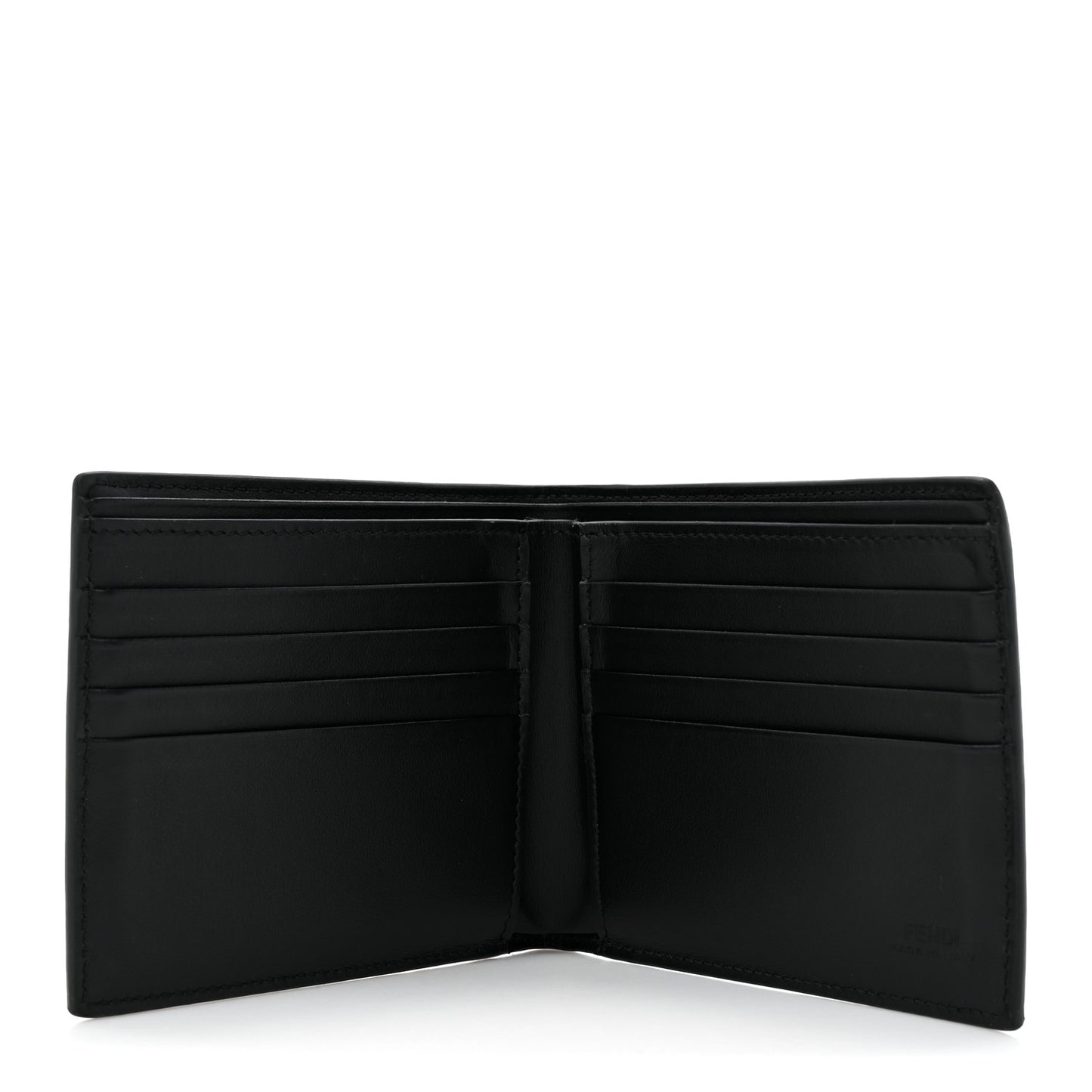 Glazed Fabric Vitello King FF 1974 Diagonal Bi-Fold Wallet Grey Black Sunflower
