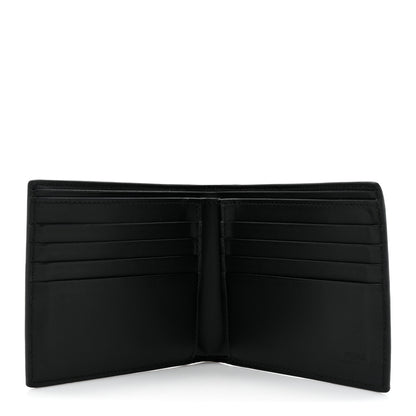 Fendi Glazed Fabric Vitello King FF 1974 Diagonal Bi-Fold Wallet Grey Black Sunflower 5 of 10
