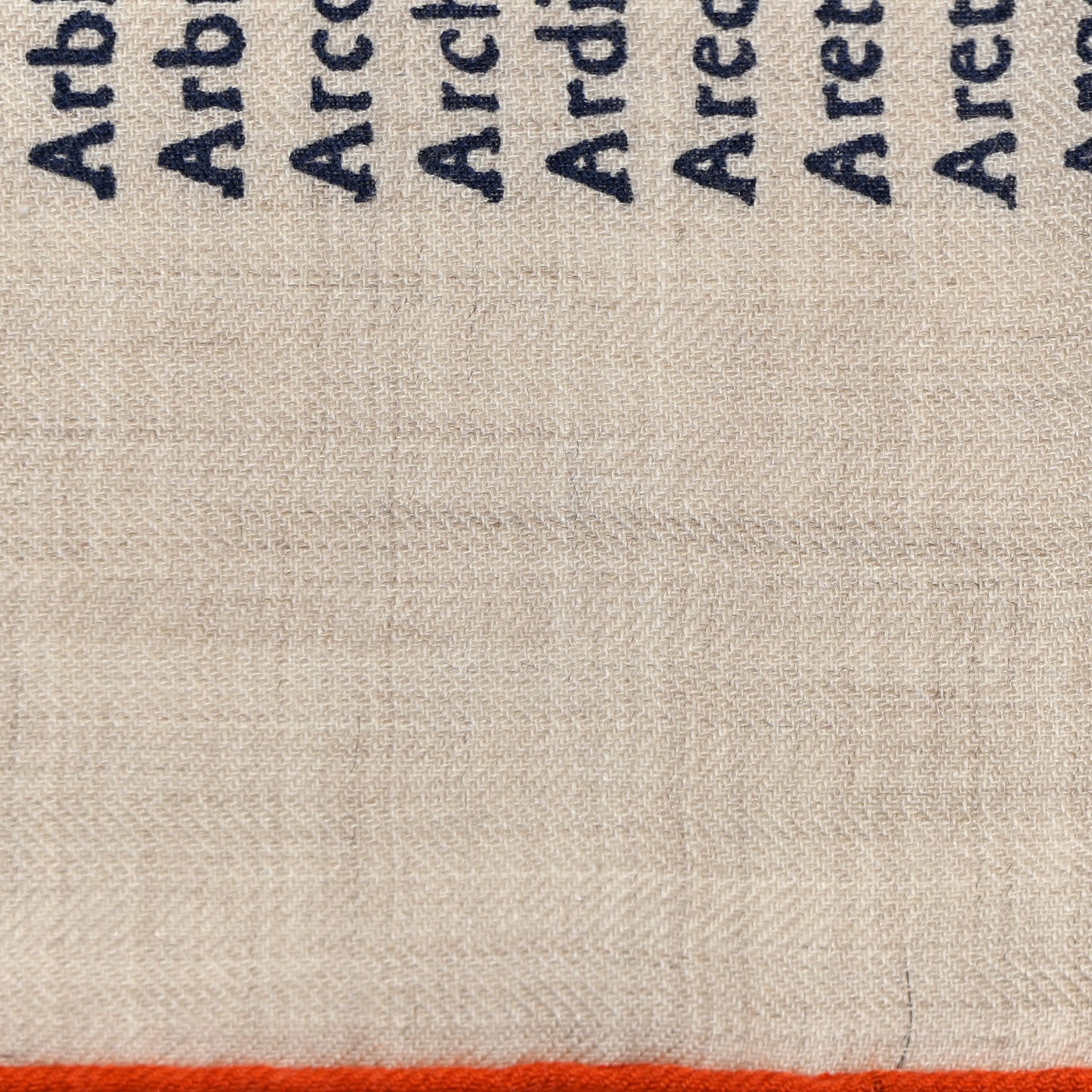 Cashmere Silk Botanica Grafica Shawl 140 Naturel Black Orange