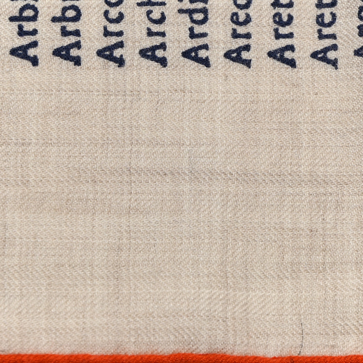 Hermes Cashmere Silk Botanica Grafica Shawl 140 Naturel Black Orange 8 of 11