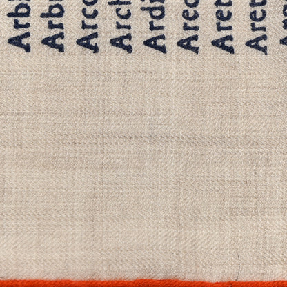 Hermes Cashmere Silk Botanica Grafica Shawl 140 Naturel Black Orange 8 of 11