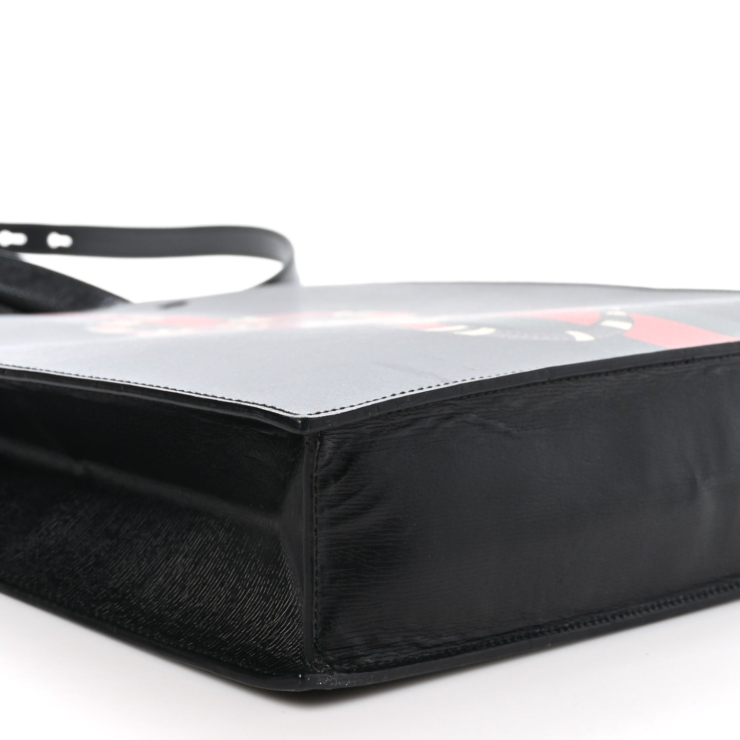 Calfskin Kingsnake Print Vertical Tote Black