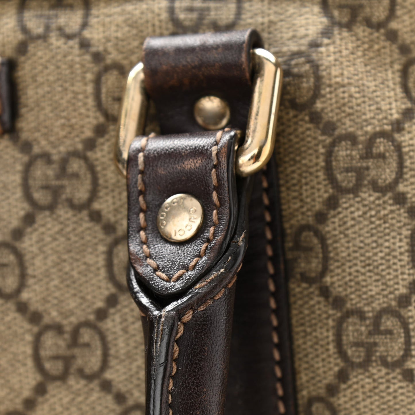 GG Supreme Monogram Selleria Calfskin Briefcase Beige Ebony Cocoa