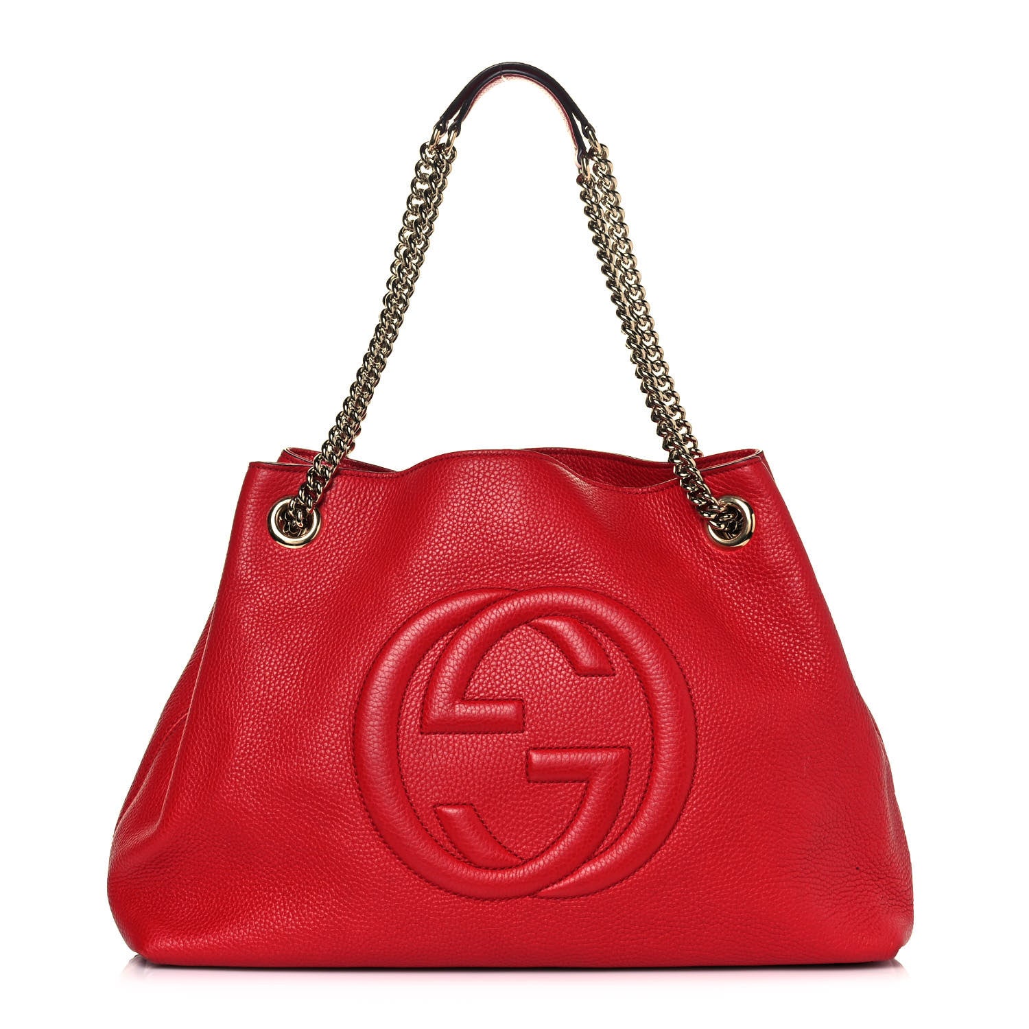 Gucci Cellarius Calfskin Medium Soho Chain Shoulder Bag Vibrant Red 1 of 14
