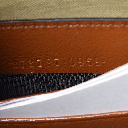 Gucci Vintage Canvas Calfskin Web Mini Rajah Slim Flap Shoulder Bag Sand Light Cuir 9 of 11