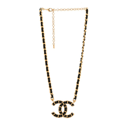 Chanel Metal Lambskin CC Buckle Up Necklace Black Gold 3 of 5