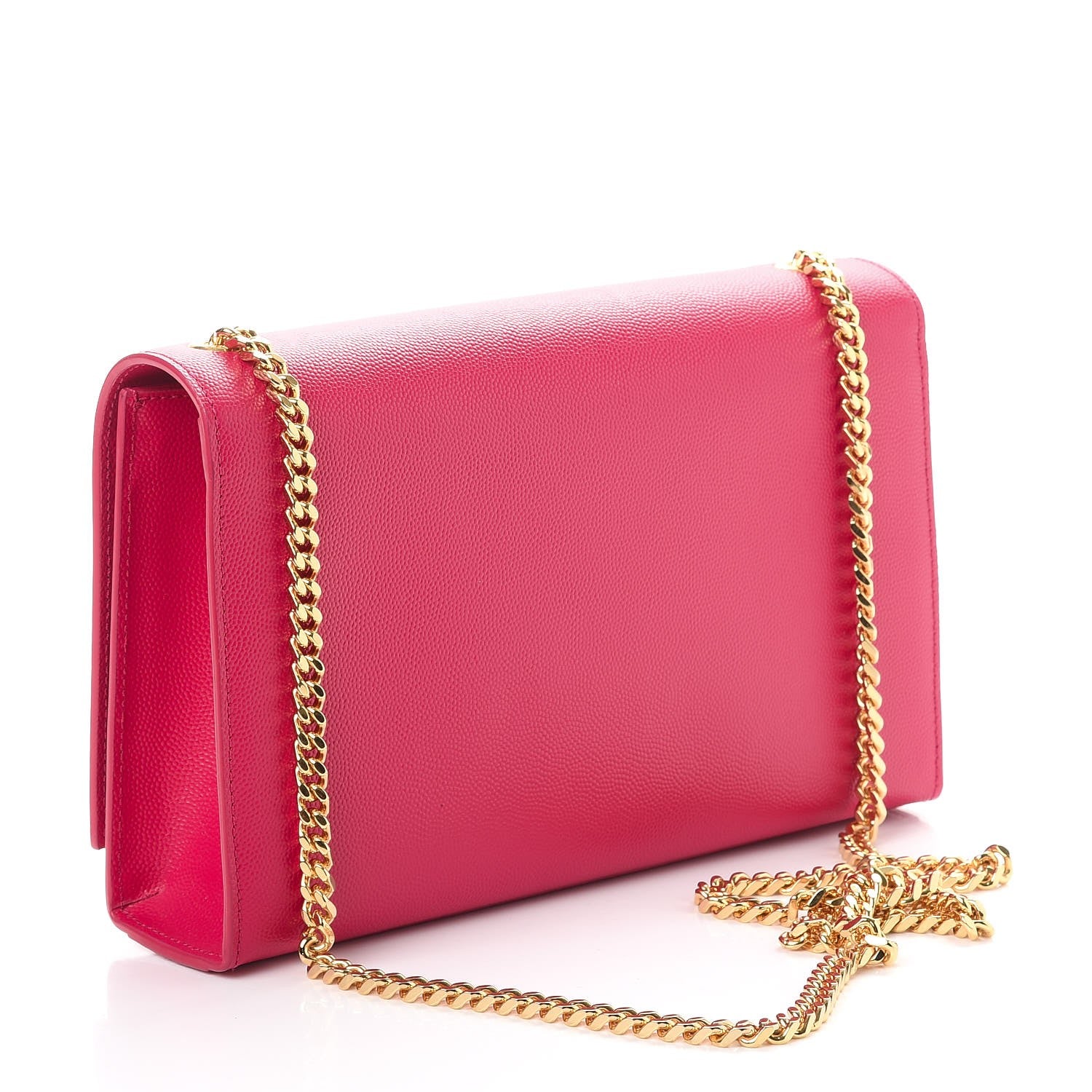 Saint Laurent Grain De Poudre Medium Monogram Kate Satchel Lipstick Fuchsia 3 of 7