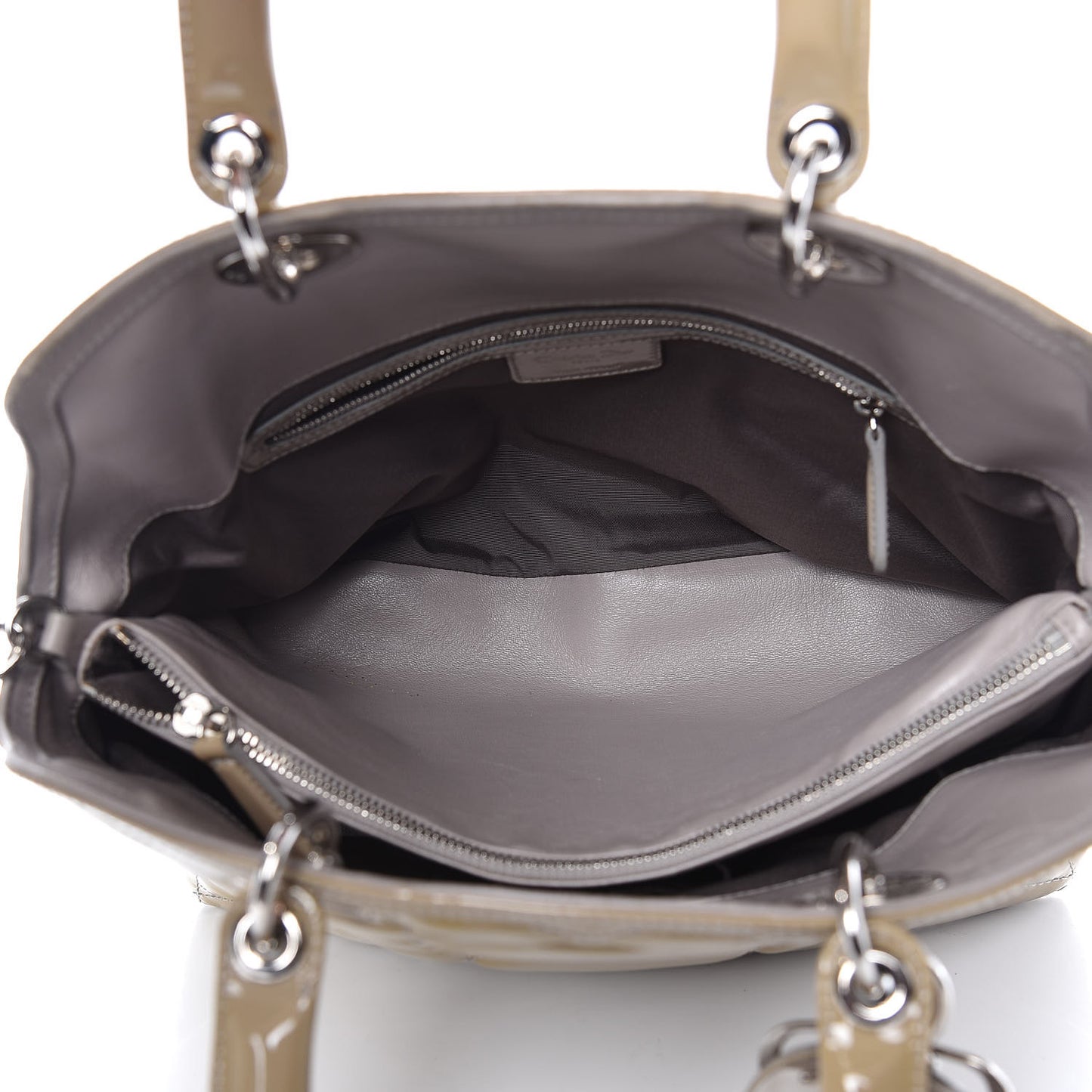 Patent Cannage Medium Granville Tote Beige
