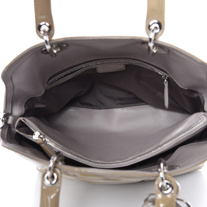 Christian Dior Patent Cannage Medium Granville Tote Beige 6 of 29