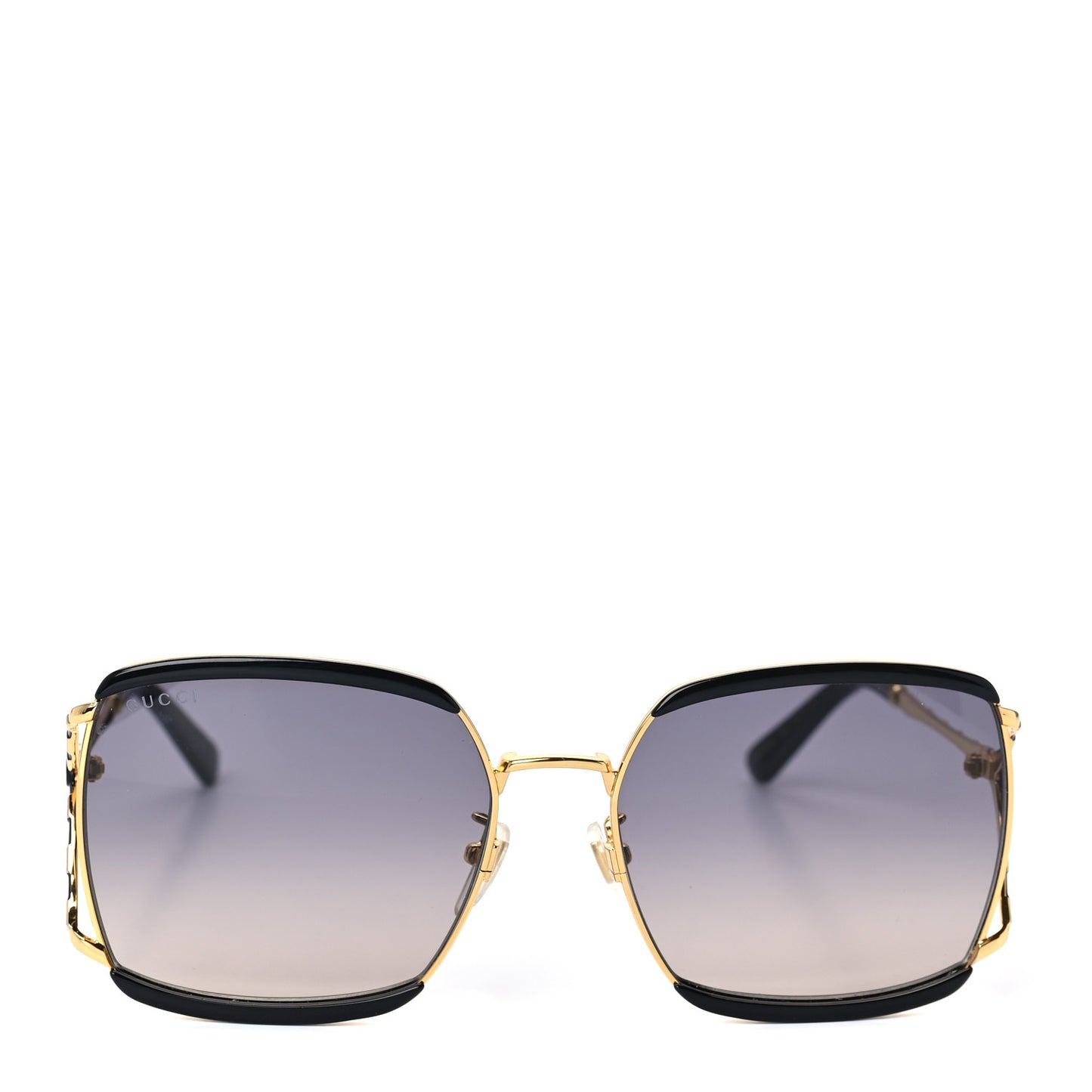 Metal Square Frame GG0593SK Sunglasses Gold Black