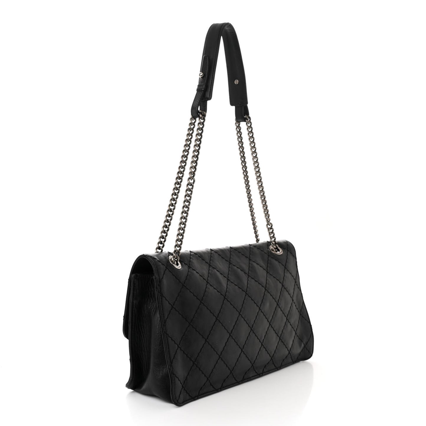 Calfskin CC Crave Reissue Crown Jumbo Flap Black