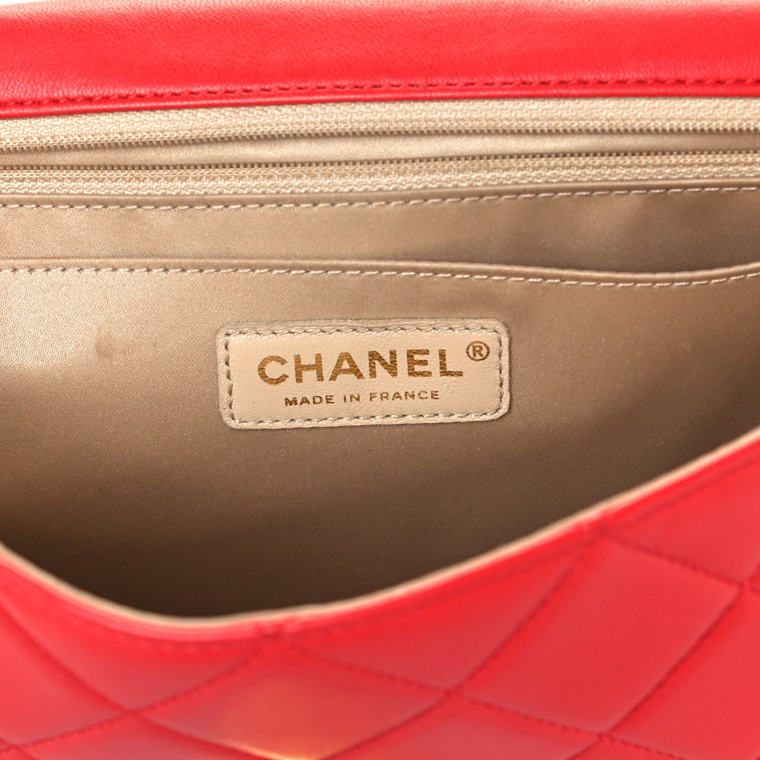 Chanel Lambskin Quilted Large Golden Class Flap Red 6 of 11