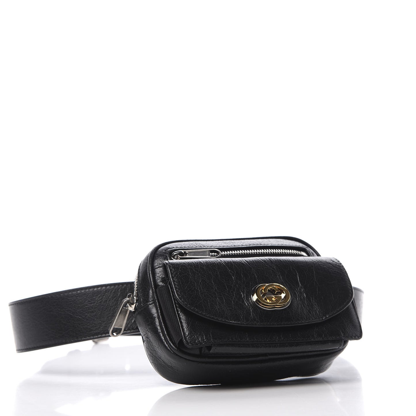 Fluffy Calfskin Mini Morpheus Belt Bag 90 36 Black