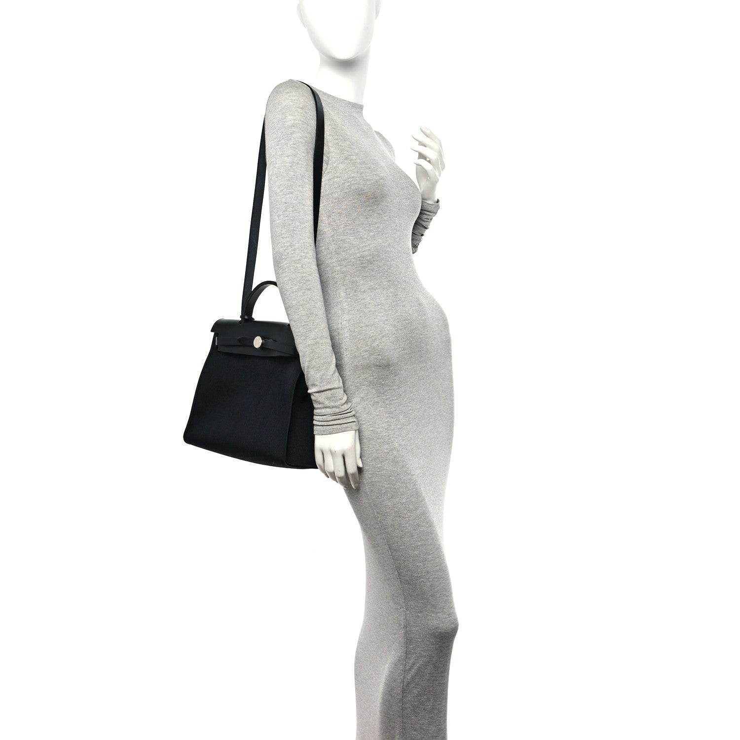 Hermes Military Toile Vache Hunter Herbag Zip PM 31 Black 2 of 12