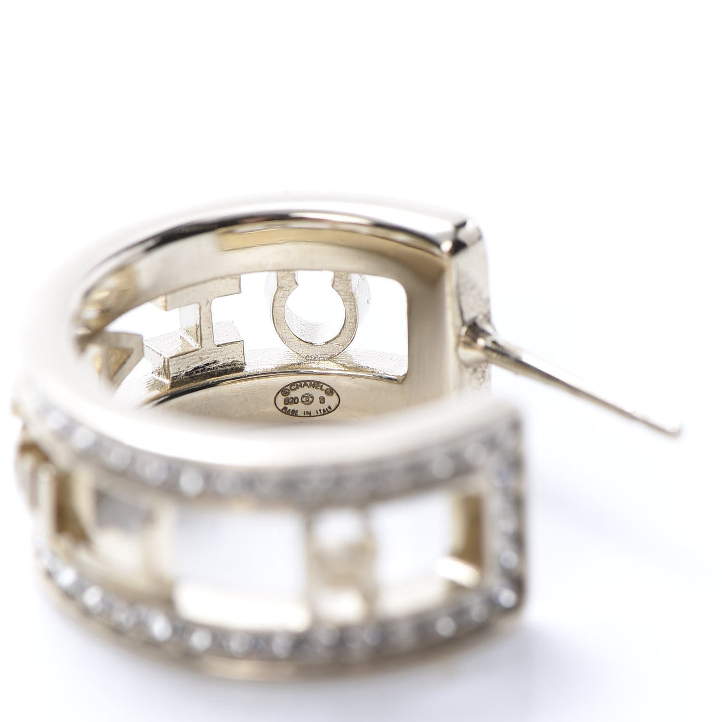 Metal Crystal Bow-tiful CC Hoop Earrings Gold