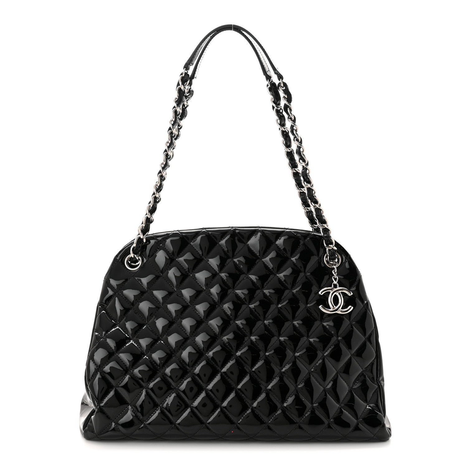 Chanel Patent Quilted Large Just Mademoiselle Bowling Bag Black 1 of 15