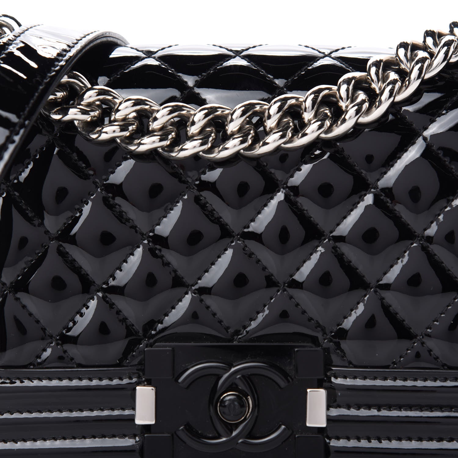 Chanel Patent Calfskin Quilted Small Boy Flap Black 13 of 13