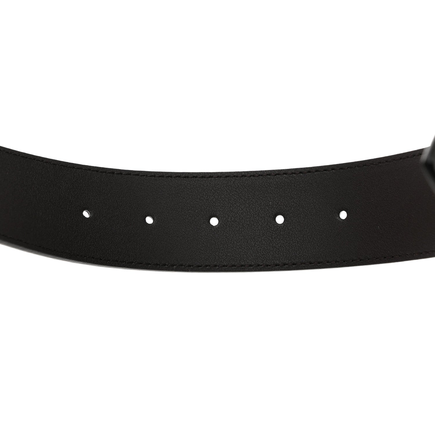 Gucci Textured Dollar Calfskin Nickel Double G 40mm Belt 85 34 Dark Cocoa 4 of 5