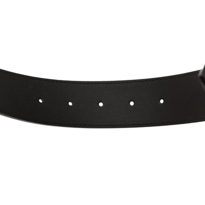 Gucci Textured Dollar Calfskin Nickel Double G 40mm Belt 85 34 Dark Cocoa 4 of 5