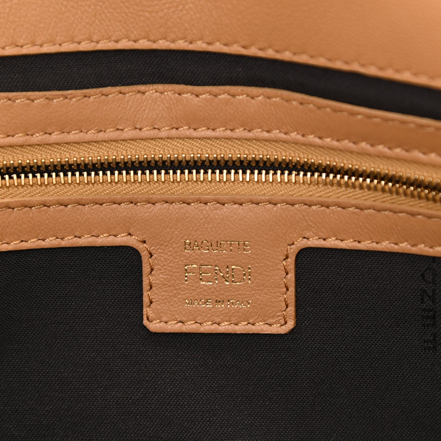 Nappa FF 1974 Embossed Baguette Miele Scuro