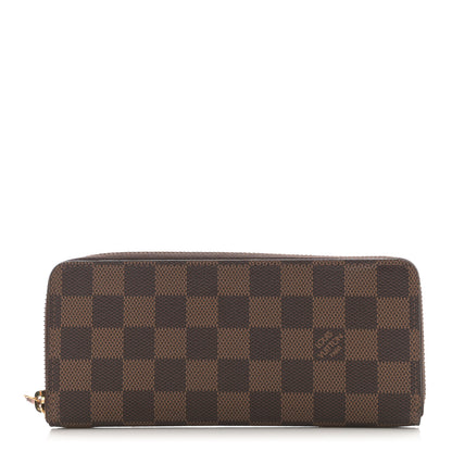 Louis Vuitton Damier Ebene Clemence Wallet Rose Ballerine 1 of 11