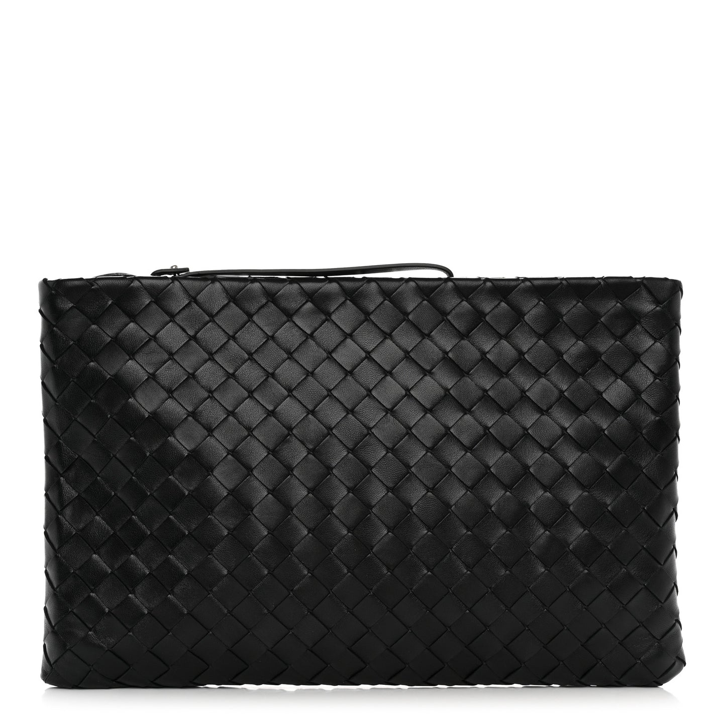 Nappa Intrecciato Zip Pouch Black