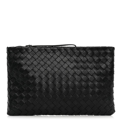 Bottega Veneta Nappa Intrecciato Zip Pouch Black 1 of 7
