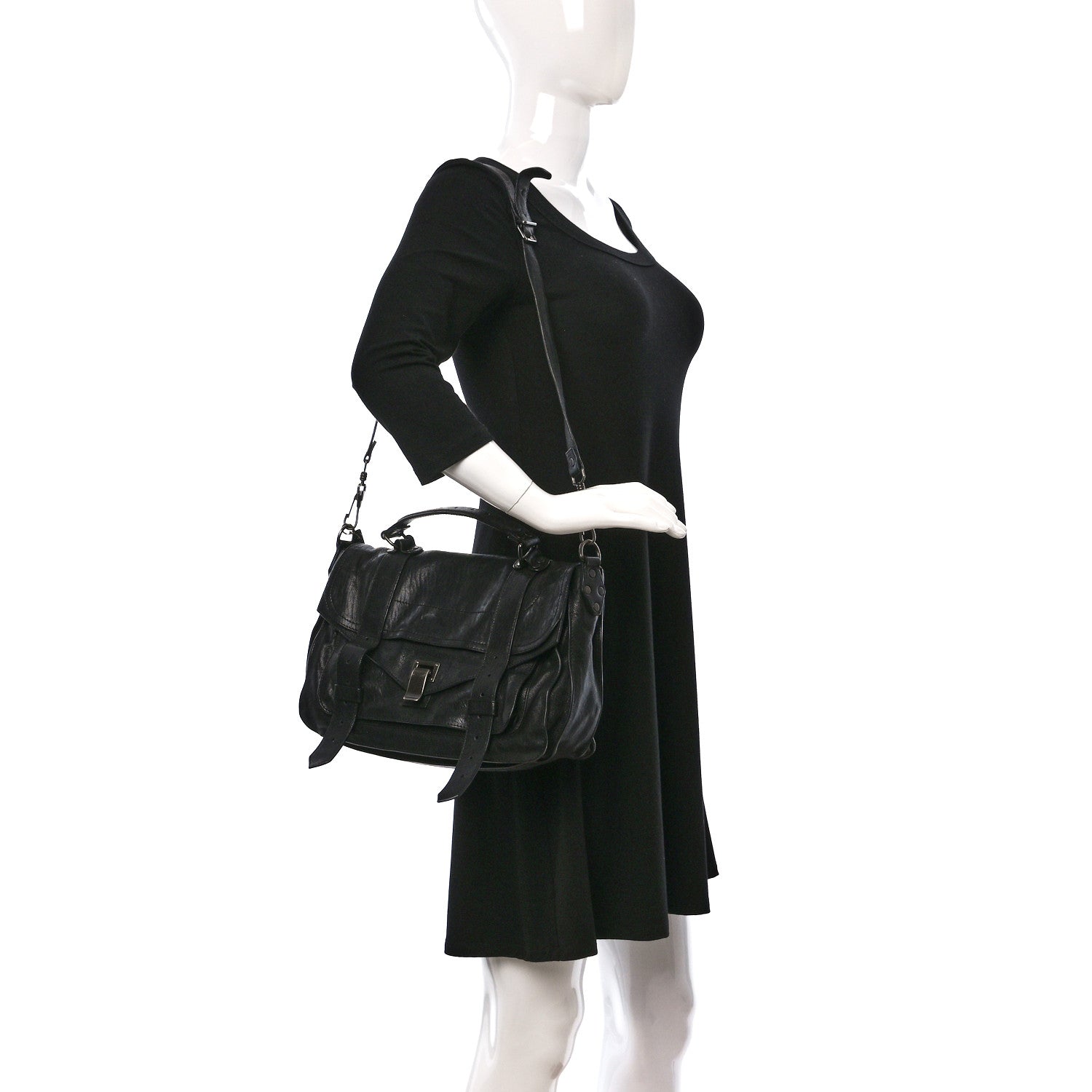 Proenza Schouler Lambskin Medium PS1 Satchel Black 2 of 14