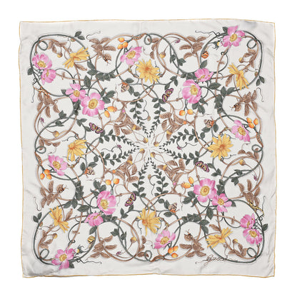 Gucci Silk Floral Flowerwebby Square Scarf White 1 of 4