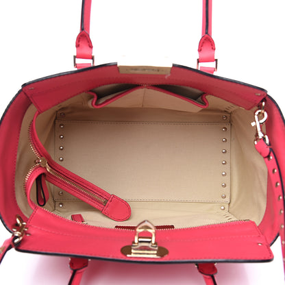 Valentino Garavani Vitello Small Rockstud Double Handle Tote Deep Fuxia 4 of 14