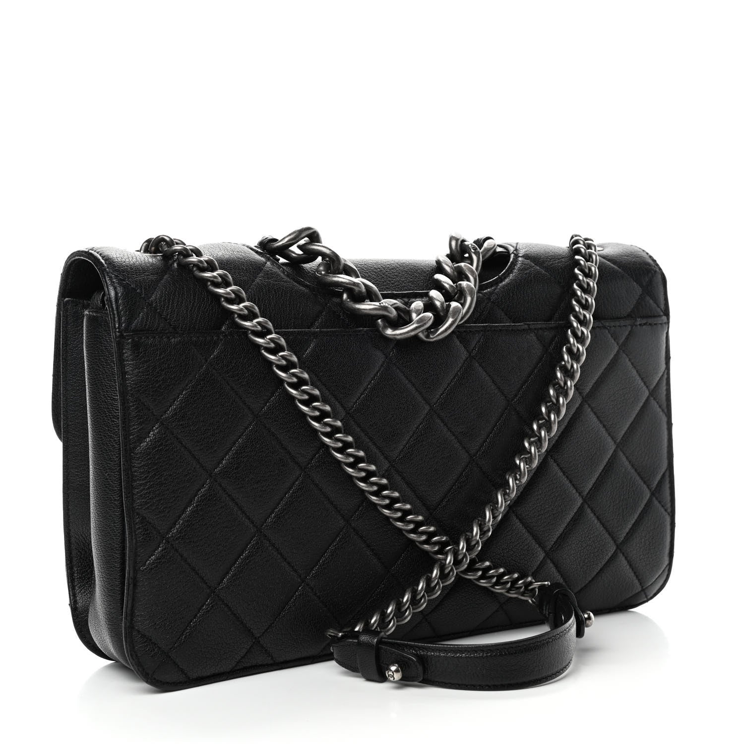 Chanel Goatskin Quilted Large Perfect Edge Flap Black 2 of 4