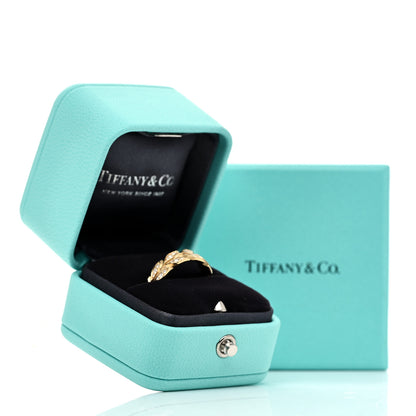 Tiffany 18K Yellow Gold Diamond Victoria Vine Band Ring 54 7 6 of 6