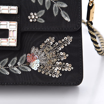 Gucci Grosgrain Crystal Embellished Square G Shoulder Bag Black 10 of 12