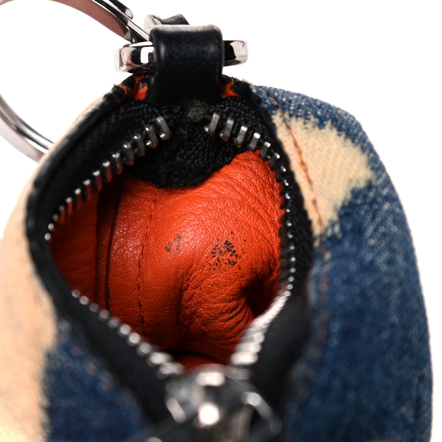 Loewe Denim Calfskin Elephant Coin Purse Bag Charm Key Holder Blue Multicolor 11 of 15