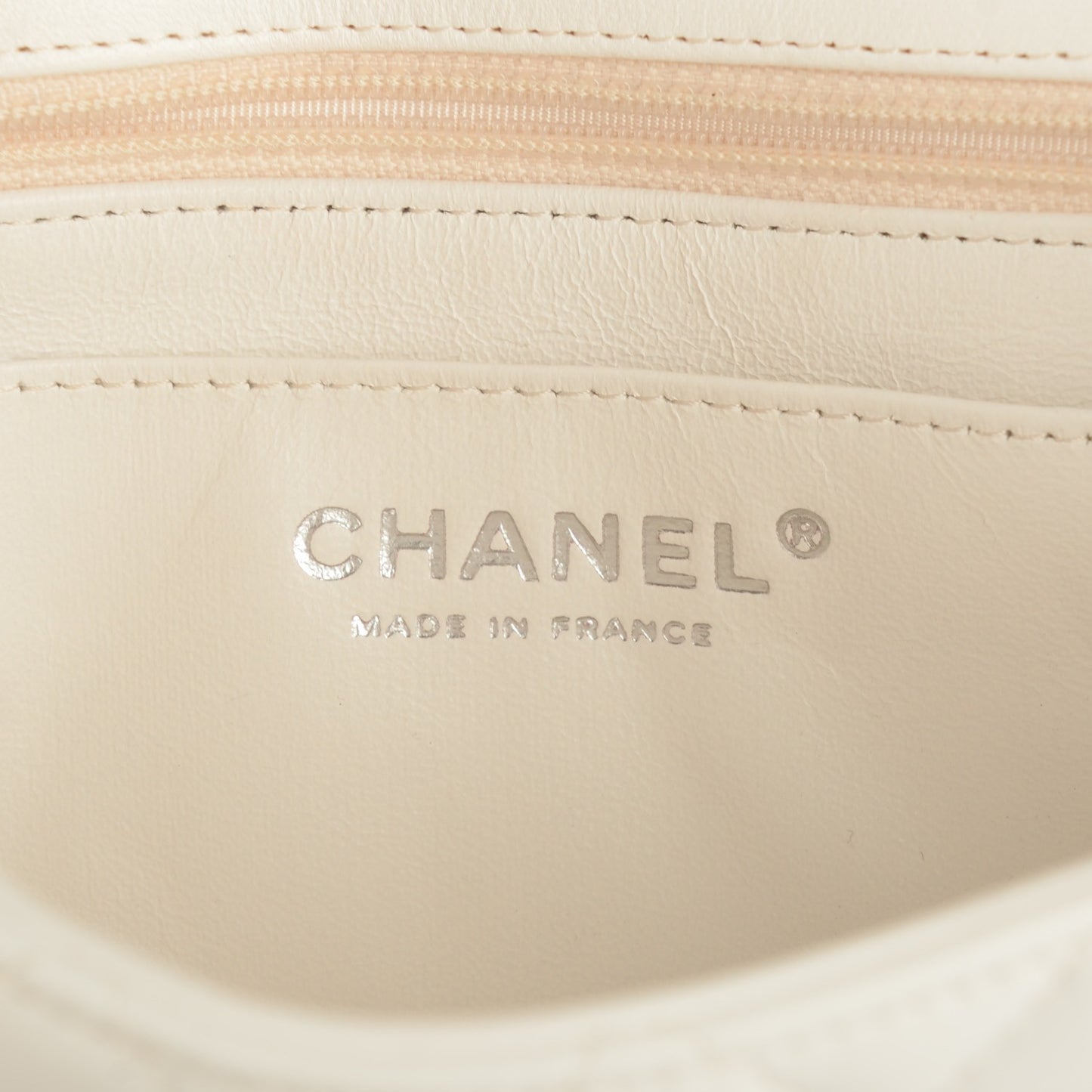 Lambskin Quilted Mini Square Flap White