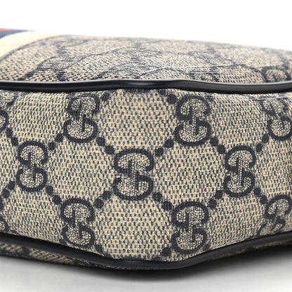 Gucci GG Supreme Monogram Web Small Shoulder Bag Navy 9 of 9